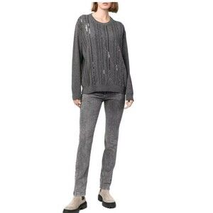 Brunello Cucinelli Denim Women's Size US 4 Skinny Leg Jeans Gray Cotton Italy